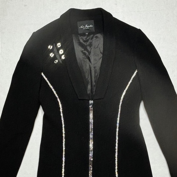 Nana Jacqueline Liliana Jewled Rhinestone Zip Up Blazer - Picture 2 of 7